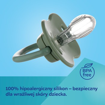 Canpol Babies Mountains, smoczek uspokajający, silikonowy symetryczny, 0-6 m, zielony, 2 szt.
