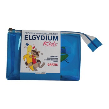 Zestaw Promocyjny Elgydium Kids, pasta do zębów, bananowa, 50 ml + szczoteczka do zębów, 2-6 lat, 1 szt.