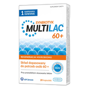Multilac 60+, kapsułki, synbiotyk (probiotyk + prebiotyk), 20 szt.