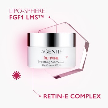 Agenity Retivine 2°, wygładzający krem preciwzmarszczkowy na dzień, SPF 20, 50 ml