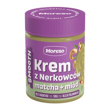 Moreso, krem z nerkowców z matchą i miodem, 190 g