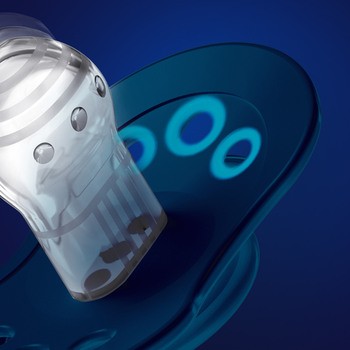 Canpol Lovi Stardust, smoczek silikonowy uspokajający, dynamiczny 0-3 m, niebieski, 2 szt.