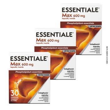 Zestaw 3x Essentiale Max, 600 mg, kapsułki, 30 szt.