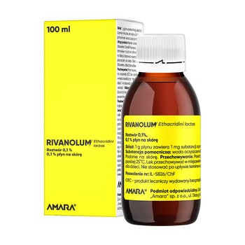 Rivanolum roztwór 0,1%, płyn na skórę, 100 ml (Amara)