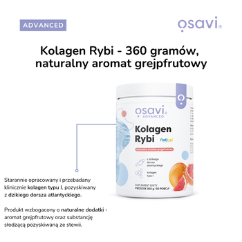 Osavi Kolagen Rybi, proszek, smak grejpfrutowy, 360 g