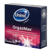 Unimil OrgazMax, prezerwatywy lateksowe z wypustkami, 3 szt.