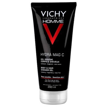 Vichy Homme Hydra Mag C, żel pod prysznic, nawilżająco-orzeźwiający, 200ml