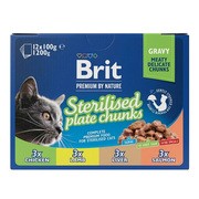 Brit Premium by Nature Sterilised plate chunks, pełnoporcjowa mokra karma dla kotów sterylizowanych,100 g x 12 szt. https://azcdn.doz.pl/image/d/product/bf85a817-scale-180x180.png