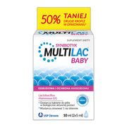 Multilac Baby, krople, synbiotyk (probiotyk + prebiotyk), 2x5 ml