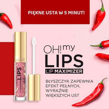 Eveline Cosmetics Oh! My Lips, błyszczyk powiększający usta, chili, 4,5 ml