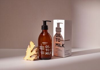 Veoli Botanica Oil To Milk, olejek myjący z ekstraktem z imbiru i witaminą E, 290 ml
