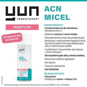 Yun ACN Micel, prebiotyczny płyn micelarny, 200 ml