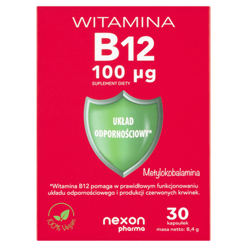 Nexon Pharma Witamina B12 100 μg, kapsułki, 30 szt.