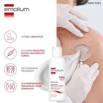 Emolium Dermocare, emulsja do kąpieli od 1. dnia życia, 400 ml