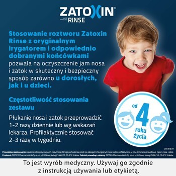 Zatoxin Rinse Zestaw do płukania nosa i zatok, uzupełnienie, proszek, 30 saszetek