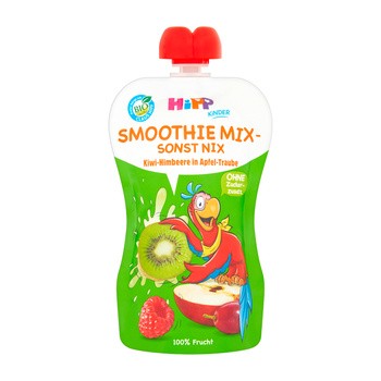 HiPP Smoothie Mix, jabłka, winogrona, kiwi, maliny, po 1. roku życia, 120 ml