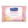Septona Sensitive, chusteczki nawilżane do higieny intymnej z prebiotykiem i kwasem mlekowym, 15 szt.