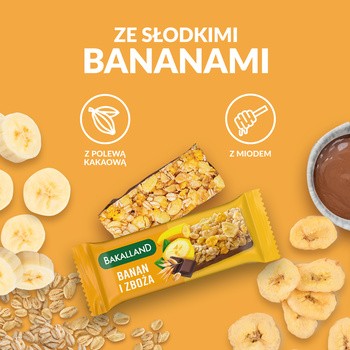 Bakalland, Banan i zboża, baton zbożowy, 40 g
