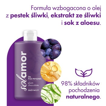 Solamor, żel pod prysznic, Plum Chocolate, 500 ml