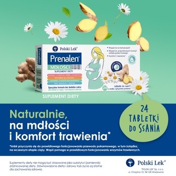 Prenalen Mdłości Gastro Komfort, tabletki do ssania, smak pomarańczowo - cytrynowy, 24 szt.