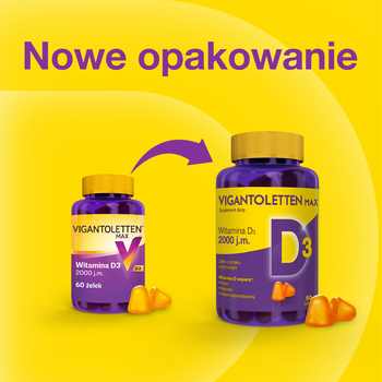 Vigantoletten Max, żelki o smaku cytrynowym, 60 szt.