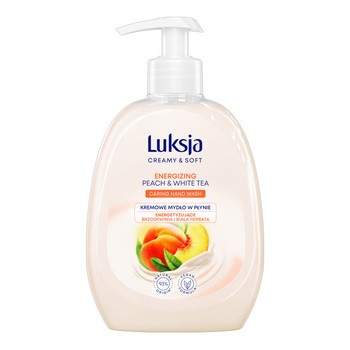 Luksja Creamy & Soft, energetyzujące mydło w płynie, Brzoskwinia i Biała Herbata, 500 ml