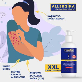 Allergika Hydrolotio Sensitive, balsam nawilżający do skóry wrażliwej, 500 ml