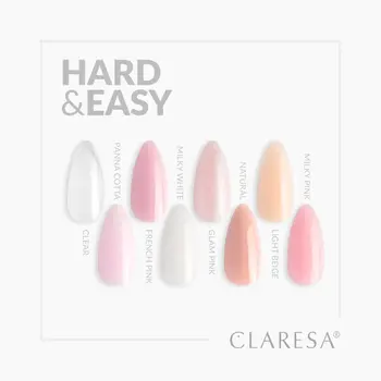 Claresa Hard&Easy Builder Gel, żel budujący do paznokci, Milky Pink, 45 g