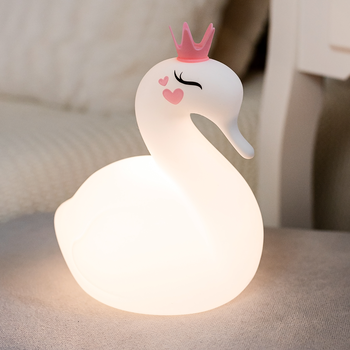 InnoGIO, Silikonowa lampka nocna dla dzieci łabędź, 1 szt.