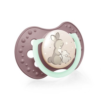 Canpol Lovi, smoczek silikonowy, dynamiczny Night&Day, Girl, 18 m+, 2 szt.