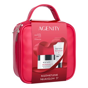 Zestaw Agenity Neuroglow 5º Rozświetlenie, krem na dzień, 50 ml + krem na noc, 25 ml + kosmetyczka