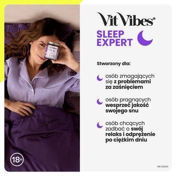 Vit Vibes Sleep Expert, żelki, smak jagody z nutą lawendy, 60 szt.