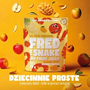 Diet-Food, Bio Żelki Owocowe Fred The Snake, Mango i Jabłko, 30 g