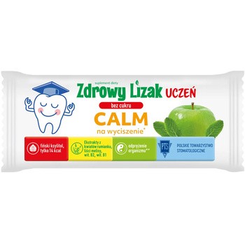 Zdrowy Lizak Uczeń Calm, bez cukru, smak jabłko-mięta, display, 40 szt.