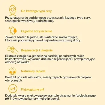 Sylveco, Nagietkowa pianka myjąca do twarzy, 150 ml