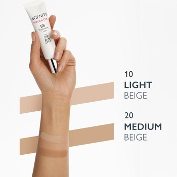 Agenity Hydra-Ox, nawilżający krem BB z SPF 50, 10 light beige, 30 ml