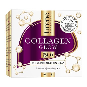 Lirene Dermoprogram Collagen Glow 50+, przeciwzmarszczkowy krem wygładzający, 50 ml