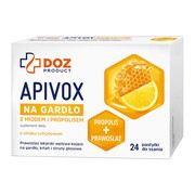 DOZ PRODUCT Apivox na gardło z miodem i propolisem, pastylki do ssania, 24 szt.