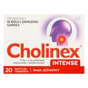 Cholinex Intense, tabletki do ssania, smak jeżynowy, 20 szt. https://azcdn.doz.pl/image/d/product/a2b9e105-scale-180x180.png