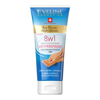 Eveline Foot Therapy Professional, krem-dezodorant, antyperspirant do stóp, 8w1, 100 ml