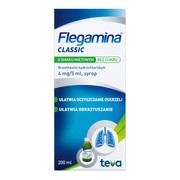 Flegamina, 4 mg/5 ml, syrop o smaku miętowym, bez cukru, 200 ml