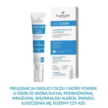 Flos-Lek Pharma Cica Care, łagodzący krem pod oczy, 15 ml
