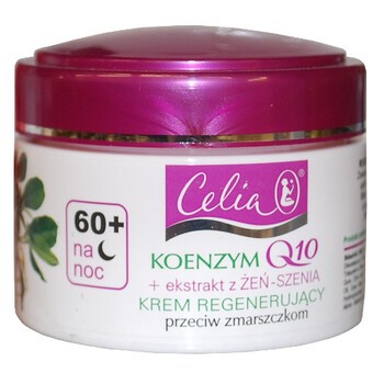 Celia Q10, krem przeciwzmarszczkowy regenerujący na noc, 60+, 50 ml