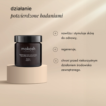 Mokosh, regenerujący krem do twarzy anti-pollution, malina, 60 ml
