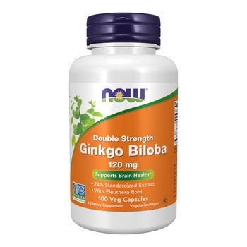 Now Foods, Ginkgo Biloba Double Strength 120 mg, kapsułki, 100 szt.