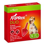 Fiprex DUO S 67 mg + 60,3 mg, rozwtór do nakrapiania dla psów od 2 do 10 kg, 0,67 ml https://azcdn.doz.pl/image/d/product/1a305d1a-scale-180x180.png