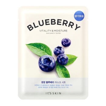 It's Skin The Fresh Mask Sheet Blueberry, antyoksydacyjno-rozświetlająca maseczka do twarzy w płacie, 20 g
