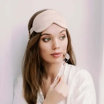 Crystallove, opaska na oczy z jedwabiu, złota, 1 szt.