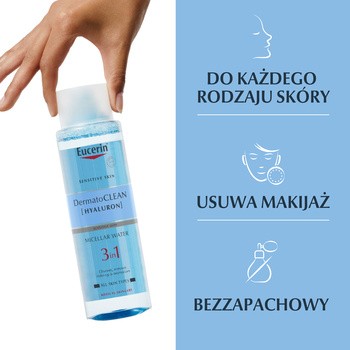 Eucerin Dermatoclean [Hyaluron], płyn micelarny 3w1, do skóry wrażliwej, 400 ml
