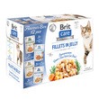 Brit Care Cat Fillets in Jelly Flavour Box, zestaw mokrych karm pełnoporcjowych dla dorosłych kotów, mix smaków, 85 g x 12 szt.